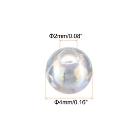 HARFINGTON 1500pcs Acrylic Round Beads AB Colors 4mm Loose Bubble Spacer Craft Beads with Hole for DIY Earring Bracelet Necklace Key Chains, Transparent AB