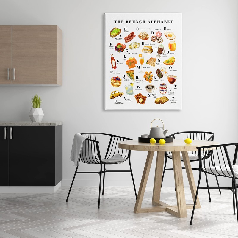Stupell Industries The Brunch Alphabet Food Treats ABC Illustrations, Design