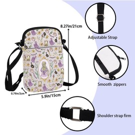 Lost Princess Cross Body Bag Fairy Tale Inspired Messenger Bag Castle Carry On Bag WDW Trip Shoulder Bag (Lost Princess CB)