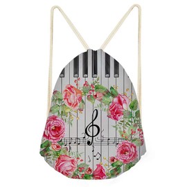 School Drawstring Backpack Piano Music Class Bookbags for Teens