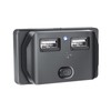 Car USB Socket with Cap, Dual Port Quick USB Charge
