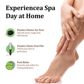 Foot Callus Remover Set 3 Pcs - Pumice Stone - Feet File Scrubber - Foot Balm Rosemary - Feet Care Treatment