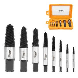 Hoteche 8 Pcs Damaged and Stripped Screw Extractor Set - CrMo Steel - Removes Screws of Various Sizes from 3-6mm to 35-50mm - Essential Tool Kit for DIY and Professional Use