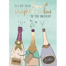 Just To Say Son & Daughter-In-Law Embellished Anniversary Greeting Card Cards JT235