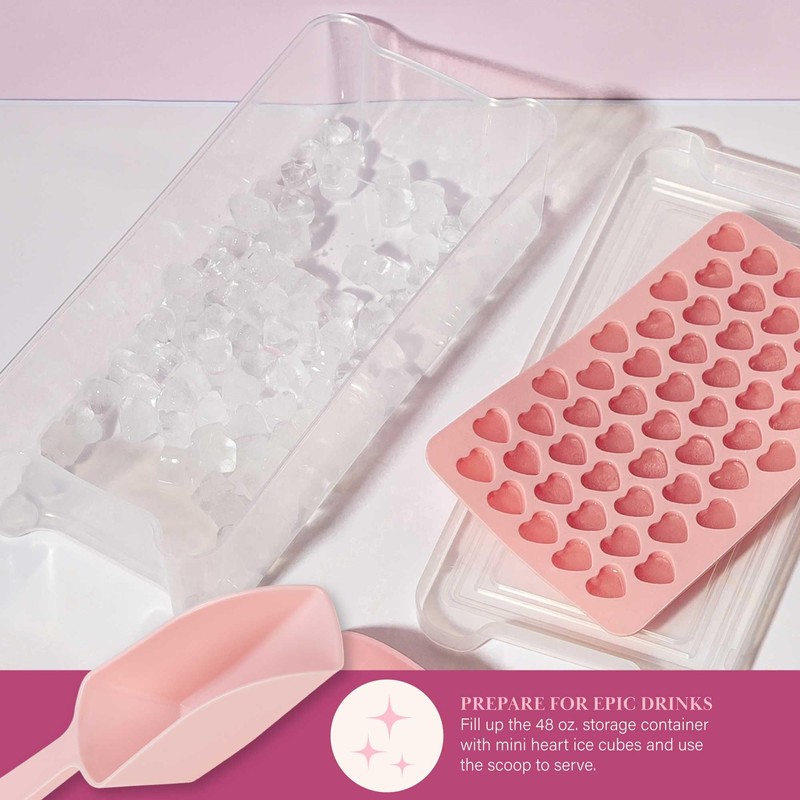 Paris Hilton Heart Shaped Mini Ice Cube Tray Set, Includes