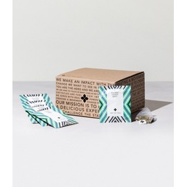 Art of Tea | Organic Pacific Coast Mint (NaturallyCaffeine Free)| 50 Eco Friendly Pyramid Peppermint Tea Bags Sampler Assortment Sachets