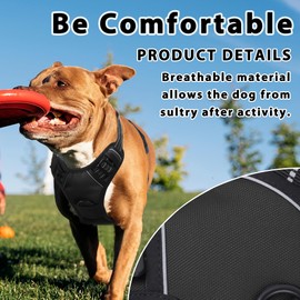 Funfox Dog Harness Small Breed, No Pull Dog Harness Adjustable with Handle Easy Control, Durable Materials 2 Clips Harnais Pour Chien Reflective Strips Pet Vest for Night Walking Black S