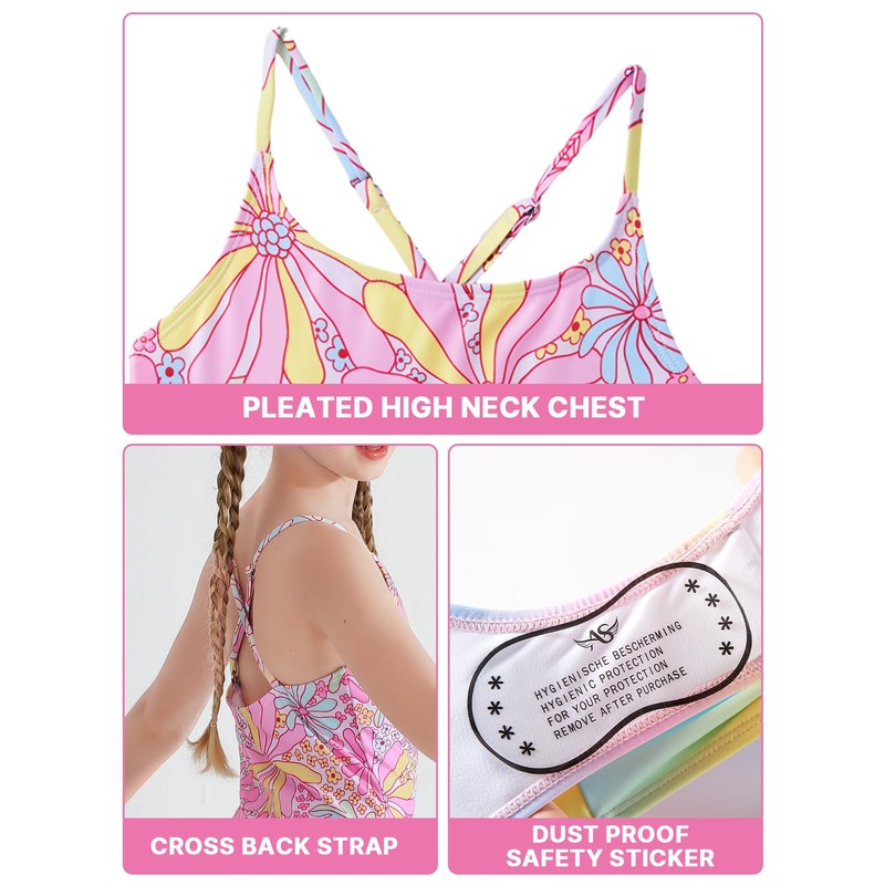 Angel season Girls One Piece Swimsuits Teens Bathing Suit Straps