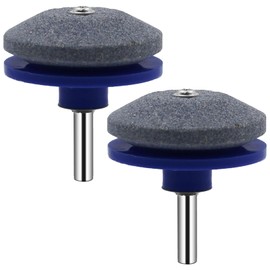 2 Pcs Lawn Mower Blade Sharpener Blue Sharpening Tool Garden Lawn Mower Grinder Wheel Stone Sharpening Stones for Garden Tools Spades Hoes Lawn Edger Tool Quality Tool Sharpener