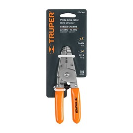 Truper PE-CA-6, Pinza pelacables en acero al carbono, 6, 6 medidas                                                                                    