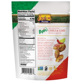 Tajin Seasoned Pistachio Kernels | No Shells | Tajin Clasico Chili Lime | Non-GMO Project Verified | Gluten Free | Vegan | Kosher | 5 Oz. Bag