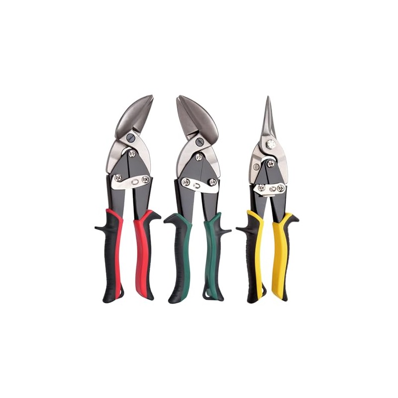 Aviation Tin Snips Set, Straight Heavy Duty Left and Right