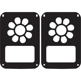 JeepTails Daisy Flower Tail lamp Light Covers Compatible with Jeep JK Wrangler Black Set of 2