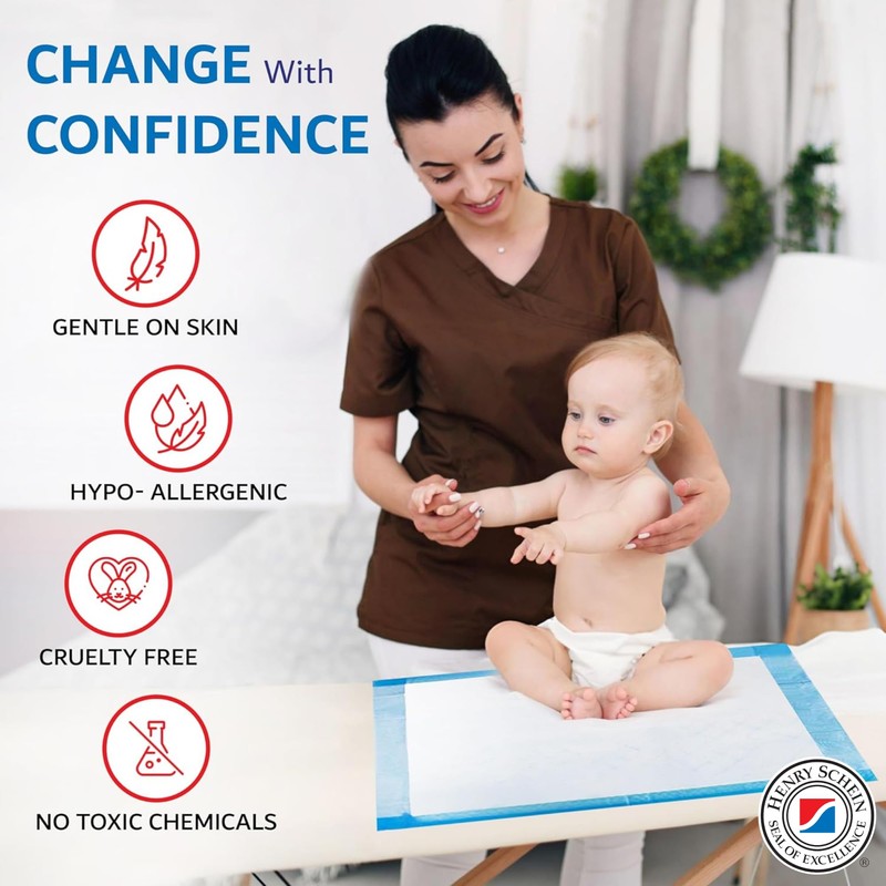 Henry Schein Disposable Underpads, 30x36 – Light Absorbency, 2-Ply Tissue,
