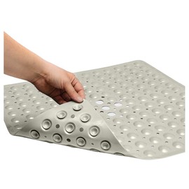 ENKOSI Square Shower Anti Slip Mat - 21 x 21 Non Slip Shower Mat - Shower Non Slip Mat - Shower Mats for Showers Anti Slip for Elderly - No Slip Shower Mat - Nonslip Shower Mat (21x21 Pearl White)