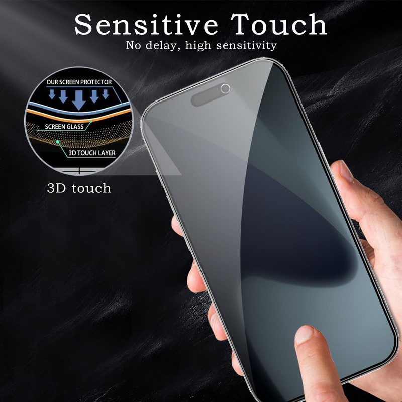 [2+2 Pack] Privacy Screen Protector for 17 Pro Max, Anti-Spy