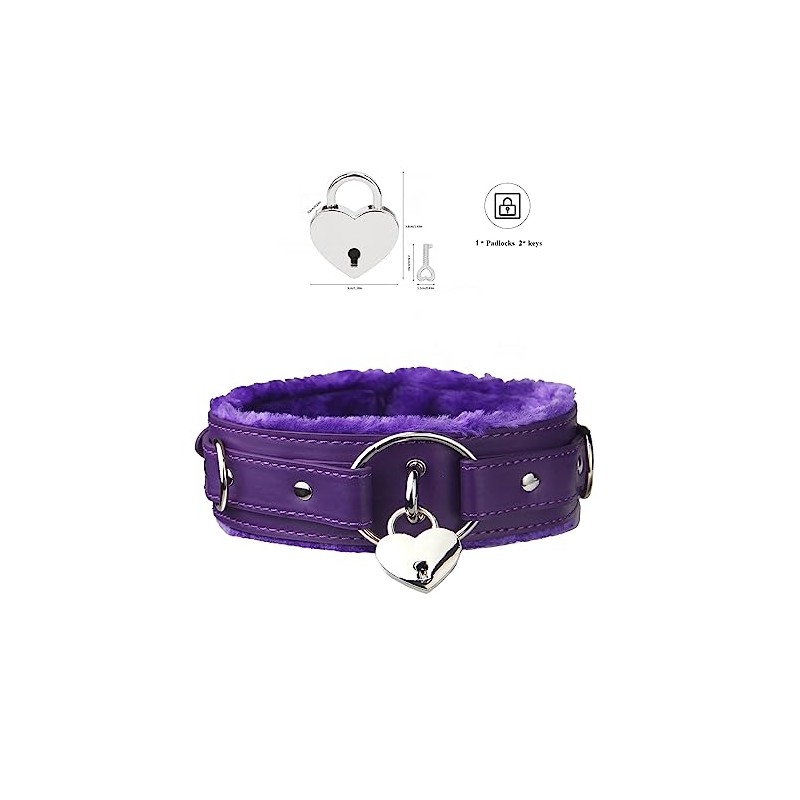 Blinan Leather choker Collar with Lock Adjustable Size for women