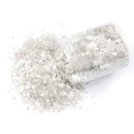 Shiny Stone Crushed Magical Natural Mica Flakes Flitter for Resin Painting Arts and Crafts,Nail Art,DIY Decoration Leaf Multi-Use 2-4mm(6-10 mesh) (Pure White)