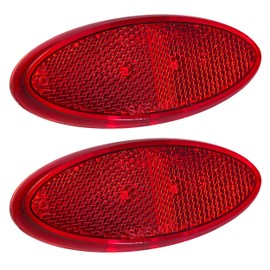 Command Electronics OEM 12V LED RV & Trailer Oval Clearance Light with Built-in Reflex – Made in USA – Surface Mount – Red – 2-Pack
