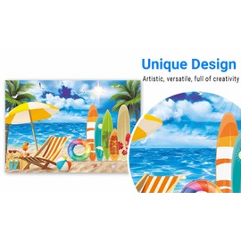 Funnytree 7x5FT Summer Surfboard Party Backdrop Tropical Hawaiian Beach Seaside Surfs Up Photography Background Aloha Luau Birthday Baby Shower Decoration Supplies Portrait Photo Booth Studio Props