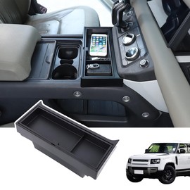 JONKOKO Dual-Layer Car Center Console Organizer Tray Compatible with Land Rover Defender 2020-2025,Center Console Storage Box, ABS Console Storage Tray Organizer Interior Accessories