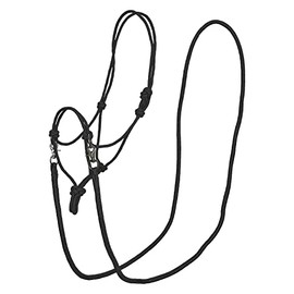 Imperial Riding IRHAmbient Knot Halter Set with Reins (Warmblood, Black)
