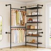 L2 Wall Mounted Closet System, Industrial Pipe Clothing Rack Clothes