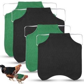 GZkushi Pack of 4 chicken saddles, polyester cotton material, chicken vest for poultry, small animals, back and wings protect with elastic belts (black and green)