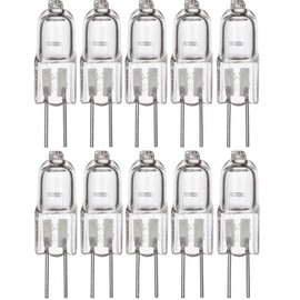 Xinjincang 10Pcs Warm White Halogen Light Bulbs, 12V 20W Dimmable G4 Bulb, T3 Bi-Pin G4 Base Halogen Bulb, Capsule Xenon Lamp, JC Type G4 Light Bulbs for Under Cabinet Puck Light, Chandeliers, 2800K