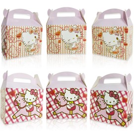 MUSNOW 10PCS Kitty Cat Theme Party Treat Boxs for Boxes with Handles Perfect for Kitty Birthday Party Supplies