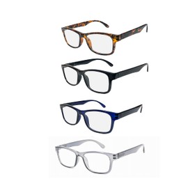 Reader Republic 4 Pack of Blue Light Reading Glasses - Scratch Resistant Readers for Men, Women (Timeless Classics, 2.50)