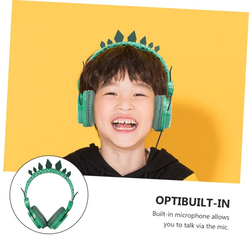 Mipcase Rhinestone Dinosaur Headphones for Headset with Mic Safe Volume