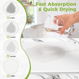 Zinovo Stone Drying Mat for Kitchen Counter,Faucet Mat for Kitchen Sink/Washbasin,Quick Dry Stone Dish Drying Mats for Cups Bottles,Water-Absorbent Diatomaceous Drying Tray,Dish Pads