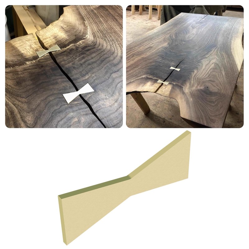 Create idea Solid Brass Bow Tie 100mmx38mmx4mm Slot Cutting Wood