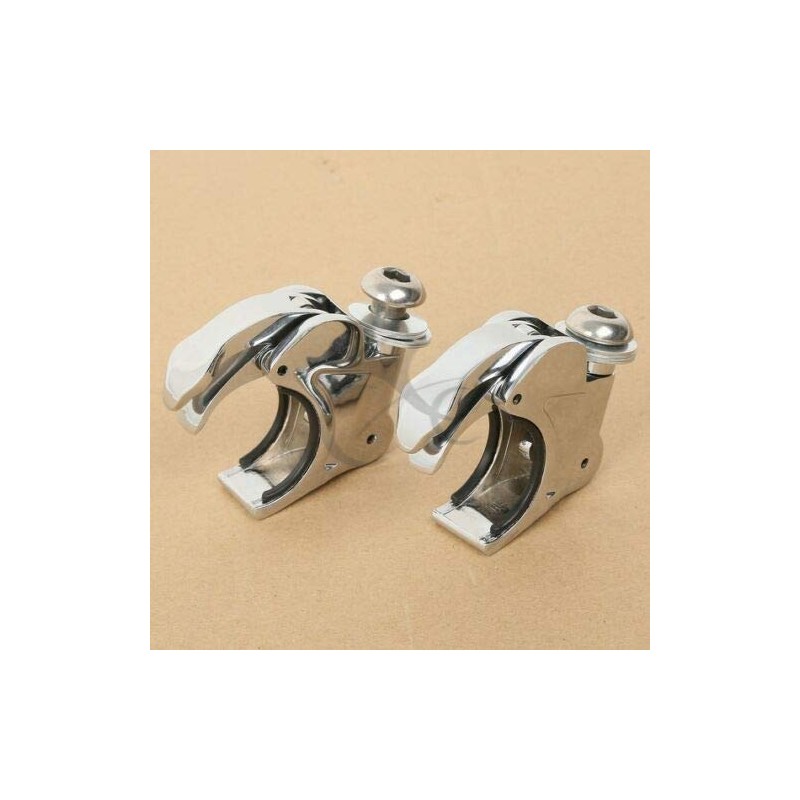 TCT-MT Windshield Windscreen 41mm Clamps Chrome Fit For Harley Wide