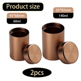 2 Pcs smell proof container,Portable small sealed container, multi purpose odor proof storage container, sealed aluminum metal sugar containers, used for storage of spices, coffee tea during travel