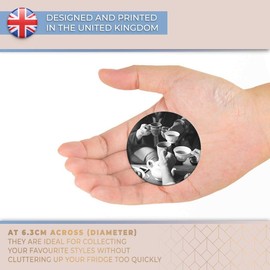 Destination Vinyl ltd Magnet for Refrigerator, Fridge BW - Cute Tea Coffee Friends Cafe for Office, Cabinet and Whiteboard, Magnetic Stickers, 39725