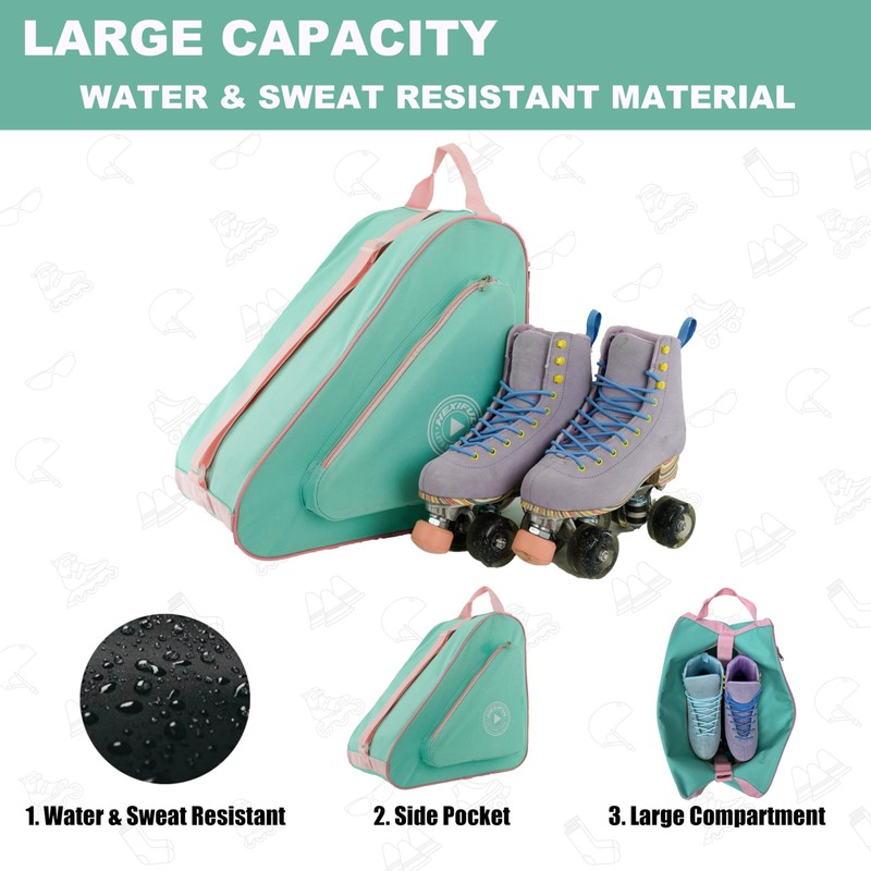 HEXIFUL Skate Bag to Carry Ice Skates, Inline Skates, Roller