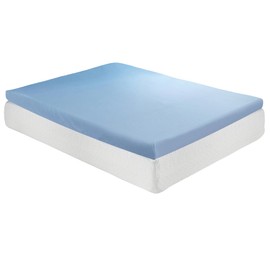 Roost 3-Inch Cool Cloud Foam Mattress Topper, Gel Cooling Mattress Topper for Back Pain, Pressure Points, & Enhanced Sleep, Gel Foam Mattress Topper with Free Breathable Mesh Cover-Full, Blue