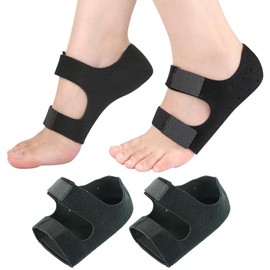TokTech Heel Supporter, Heel Cushion, Heel Protection, Heel Support, 2 Sizes, 1 Pair Set, Shock Absorption, Foot Protection Pad, Arch Support, Plantar Tendonitis Supporter, Adopts Shock Absorbing