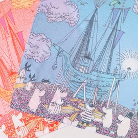 Quarter Report (MOOMIN) Moomin Handkerchief, Sailing, Blue, Approx. W 19.7 x H 19.7 inches (50 x 50 cm), 100% Cotton, Made in Japan