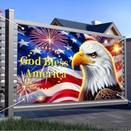 Unbranded Independence Day Background Banner 71 x 43 Inch 4th of July US Flag Bald Eagle P