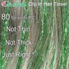 CelineBella Green Hair Tinsel Clip in Hair Strands for Party