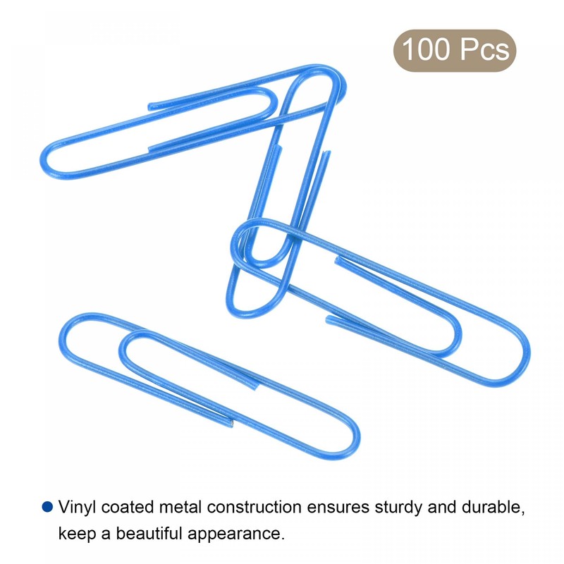 sourcing map Paper Clips Medium Size 2 Inch Vinyl Coated
