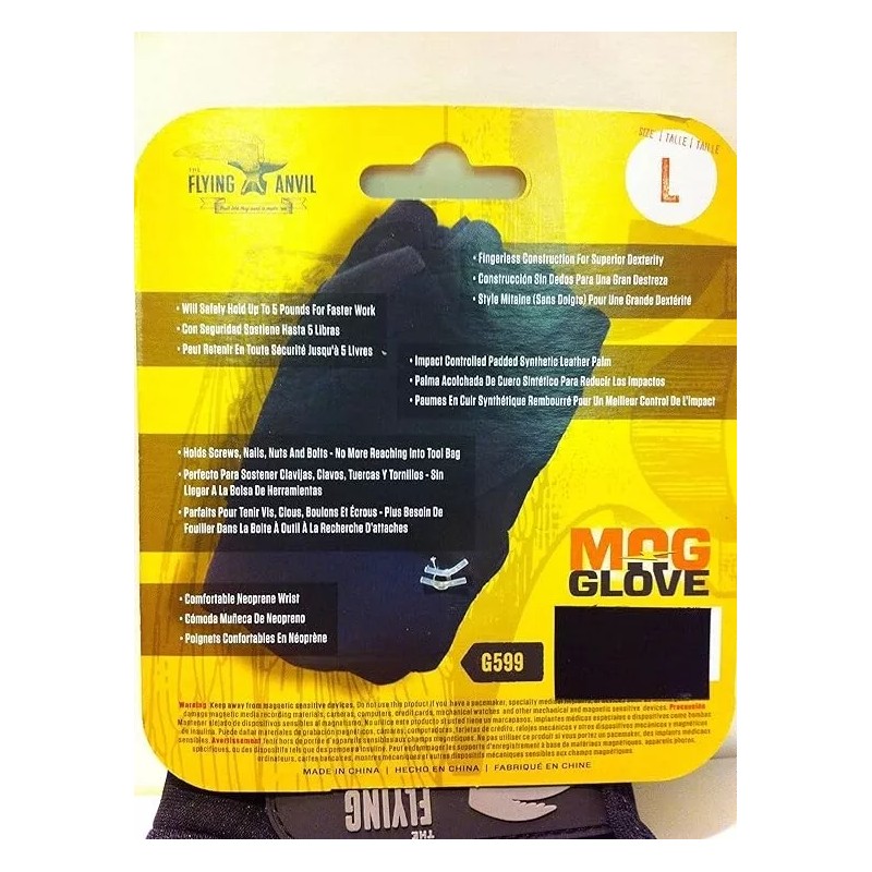 Flying Anvil Magnetic Fingerless Professional Work Gloves Nails & Screws