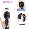 iRIIRIO 1pc Hair Braid Extension Ponytail with Jean Rose Flower