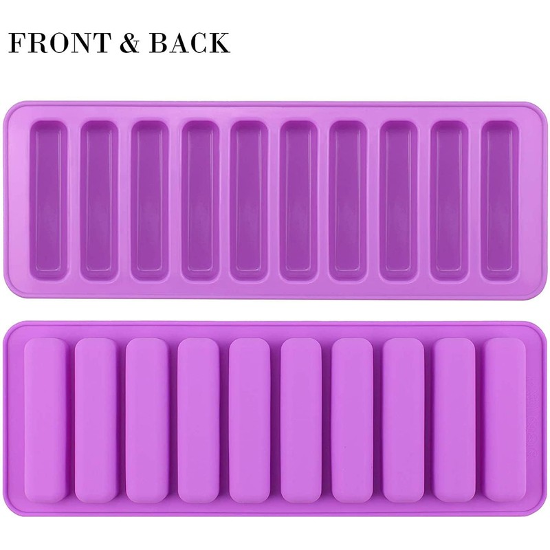 ROTDAM 4PCS Finger Silicone Molds - 10-Cavity Non Stick Chocolate