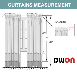 DWCN Kitchen Curtains for Small Windows 45 Inch Length 2 Panels Set, Solid Thermal Insulated Energy Saving Rod Pocket Window Treatment Curtains Blackout Drapes (W38 x L45 Inch, Dark Grey)