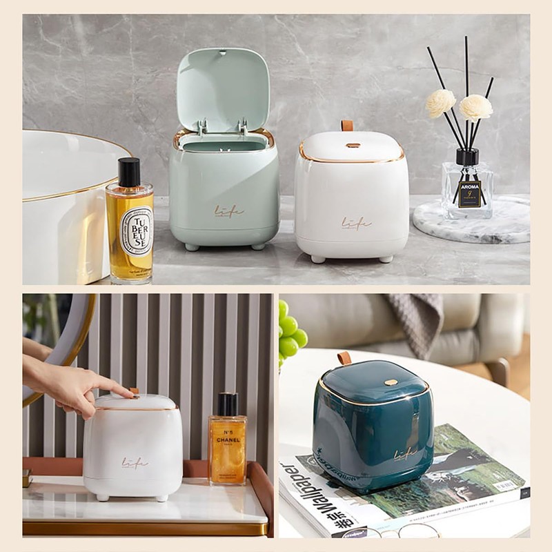 AIMALL Fashion Desktop Trash Can, Compact Self-Design Light Luxury Trash