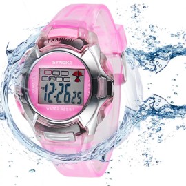 SYNOKE Kids Boys Girls Student Gift LED Sport Digital Electronic Wrist Watch Waterproof - Blue